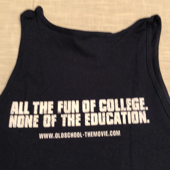 OLD SCHOOL TANK TOP  MOVIE PROMO  XL NAVY WILSON FERRELL VAUGHN COMEDY #531 - Picture 4 of 9